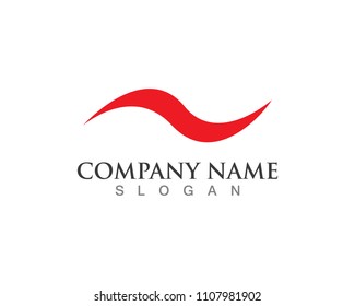 Wave line red logo business