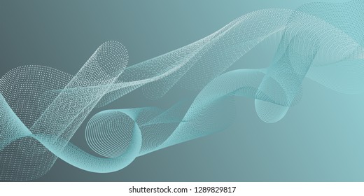 Wave line ribbon advanced background. Overlapping curves card backdrop simple design. Modern bent lines ripple effect graphics. Stylish progressive technology vector wallpaper.
