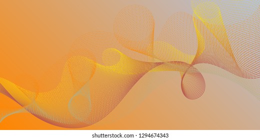 Wave line ribbon advanced background. Blend curves minimal 3d banner or flyer background. Modern bent lines ripple effect graphics. Technological optical fiber concept vector.