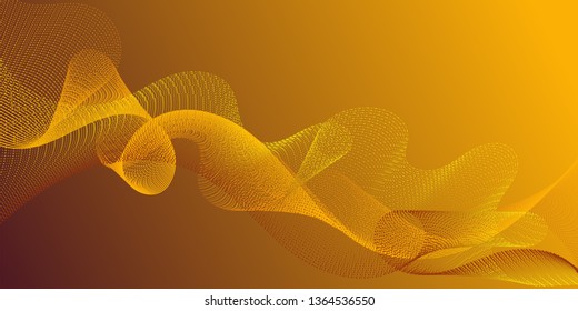 Wave line ribbon advanced background. Contemporary vector graphics with bent waves. Modern curl lines ripple texture design.  