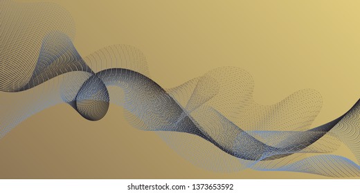 Wave line ribbon advanced background. Overlapping curves card backdrop simple design. Modern curl lines ripple texture design. Technological optical fiber concept vector.