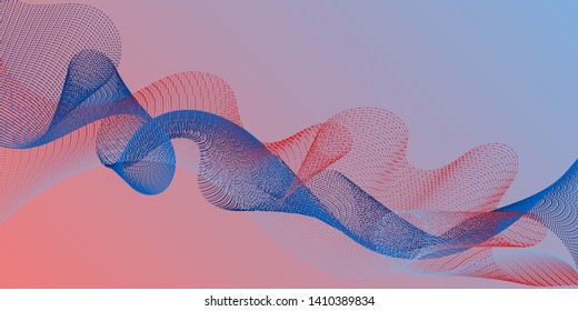 Wave line ribbon advanced background. Smooth filament curves motion creative background. Modern curl lines ripple texture design. Colorful fashionable poster smoky vector pattern.