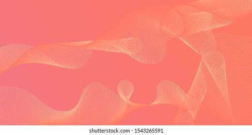 Wave line ribbon advanced background. Technological optical fiber concept vector. Modern bent lines ripple effect graphics. Reticulated intersecting curves geometry backdrop.