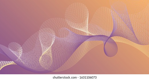 Wave line ribbon advanced background. Smooth filament curves motion creative background. Modern bent lines ripple effect graphics. Stylish progressive technology vector wallpaper.