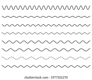 Wave line set. Zigzag. Vector illustration