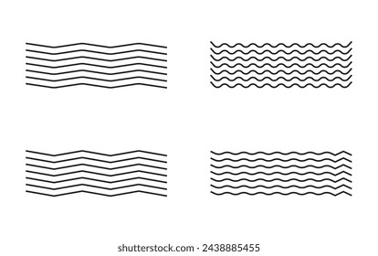 Wave line set. Zigzag. Vector	
