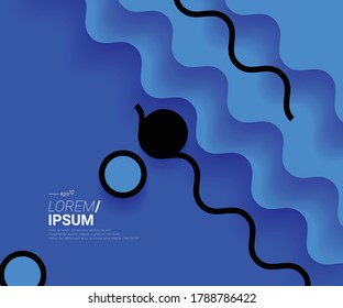 Cubierta/disposición de color de la línea ondulada y de la forma. Fondo del concepto de diseño creativo mínimo