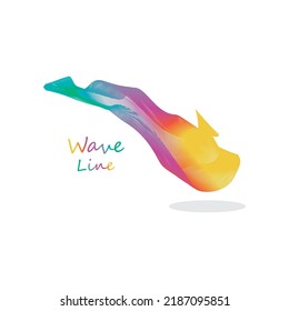 Wave line vector color background illustration