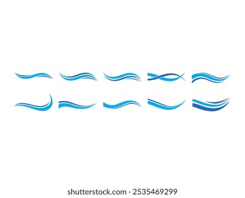 Wave Line Vector Element Set