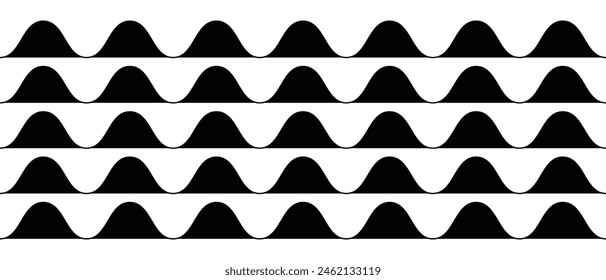 Wave line and wavy zigzag lines. Vector black underlines, smooth end squiggly horizontal, squiggles. wave line. eps10.