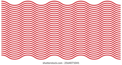 Wave line and wavy zigzag lines. Red underlines wavy curve zig zag line pattern in abstract style. Geometric decoration element. Vector illustration.