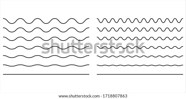 波線と波線のジグザグ線 ベクター画像の黒い下線 滑らかな端が波状水平 波状 のベクター画像素材 ロイヤリティフリー