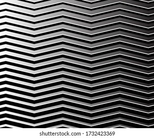 Wave line and wavy zigzag pattern lines. Abstract wave geometric texture halftone. Chevrons wallpaper. Digital paper for page fills, web designing, textile print. Vector art.