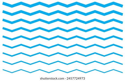 Wave line and wavy zigzag pattern lines. Vector black underlines, smooth end squiggly horizontal curvy squiggles. Vector illustration. EPS 10
 