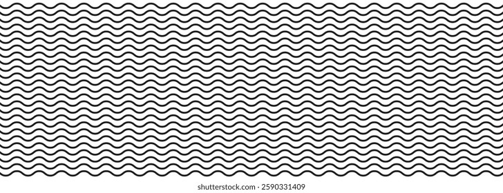 Wave line and wavy zigzag pattern lines. Vector black underlines, smooth end squiggly horizontal curvy squiggles. Wave line and wavy zigzag lines. Black underlines wavy curve zig zag line pattern