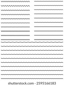 Wave line and wavy zigzag pattern lines vector illustrasion