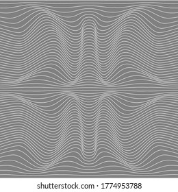 Wave linear texture. A color, abstract relief background with optical illusion of distortion. Vector illustration