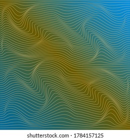 Wave linear texture. A color, abstract relief background with optical illusion of distortion. Vector illustration