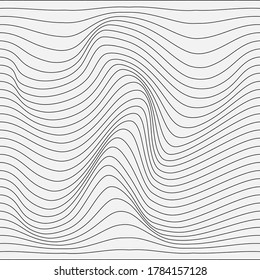 Wave linear texture. A color, abstract relief background with optical illusion of distortion. Vector illustration