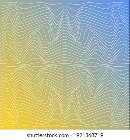 Wave linear texture. A color, abstract relief background with optical illusion of distortion. Vector illustration