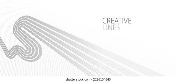 Wave lines in 3D perspective vector abstract background with smooth gradient of light grey and white monochrome colors, easy relaxing motion.