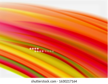 Wave lines abstract background, smooth silk design with rainbow style colors. Liquid fluid color waves. Vector Illustration For Wallpaper, Banner, Background, Card, Book, Illustration, landing page