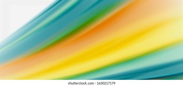 Wave Linien abstrakter Hintergrund, glattes Seidendesign mit Regenbogenfarben. Flüssigkeitsfarbwellen. Vektorgrafik für Bildschirmhintergründe, Banner, Hintergrund, Karte, Buch, Illustration, Landing-Page