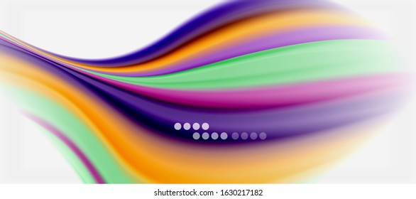 Wave lines abstract background, smooth silk design with rainbow style colors. Liquid fluid color waves. Vector Illustration For Wallpaper, Banner, Background, Card, Book, Illustration, landing page