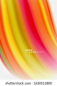 Wave lines abstract background, smooth silk design with rainbow style colors. Liquid fluid color waves. Vector Illustration For Wallpaper, Banner, Background, Card, Book, Illustration, landing page