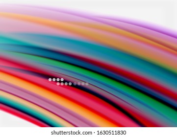 Wave lines abstract background, smooth silk design with rainbow style colors. Liquid fluid color waves. Vector Illustration For Wallpaper, Banner, Background, Card, Book, Illustration, landing page