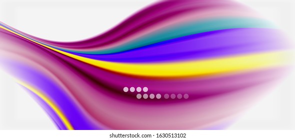 Wave lines abstract background, smooth silk design with rainbow style colors. Liquid fluid color waves. Vector Illustration For Wallpaper, Banner, Background, Card, Book, Illustration, landing page