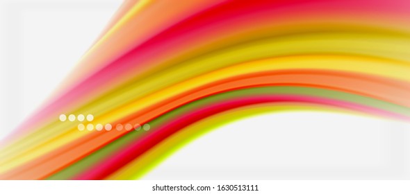Wave lines abstract background, smooth silk design with rainbow style colors. Liquid fluid color waves. Vector Illustration For Wallpaper, Banner, Background, Card, Book, Illustration, landing page