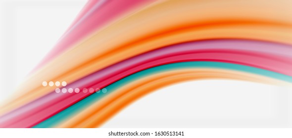 Wave lines abstract background, smooth silk design with rainbow style colors. Liquid fluid color waves. Vector Illustration For Wallpaper, Banner, Background, Card, Book, Illustration, landing page