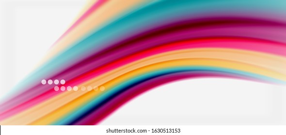 Wave lines abstract background, smooth silk design with rainbow style colors. Liquid fluid color waves. Vector Illustration For Wallpaper, Banner, Background, Card, Book, Illustration, landing page