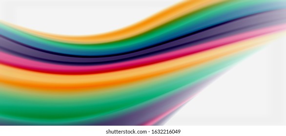Líneas de onda fondo abstracto, diseño de seda lisa con colores de estilo arcoiris. Olas de color líquido. Ilustración vectorial para fondo de escritorio, pancarta, fondo, tarjeta, libro, ilustración, página de inicio