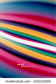 Wave lines abstract background, smooth silk design with rainbow style colors. Liquid fluid color waves. Vector Illustration For Wallpaper, Banner, Background, Card, Book, Illustration, landing page