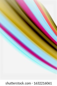 Wave lines abstract background, smooth silk design with rainbow style colors. Liquid fluid color waves. Vector Illustration For Wallpaper, Banner, Background, Card, Book, Illustration, landing page