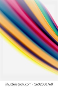 Wave lines abstract background, smooth silk design with rainbow style colors. Liquid fluid color waves. Vector Illustration For Wallpaper, Banner, Background, Card, Book, Illustration, landing page