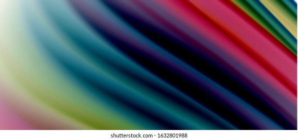 Líneas de onda fondo abstracto, diseño de seda lisa con colores de estilo arcoiris. Olas de color líquido. Ilustración vectorial para fondo de escritorio, pancarta, fondo, tarjeta, libro, ilustración, página de inicio