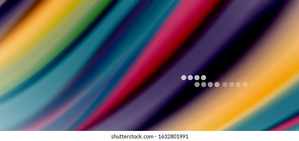 Wave lines abstract background, smooth silk design with rainbow style colors. Liquid fluid color waves. Vector Illustration For Wallpaper, Banner, Background, Card, Book, Illustration, landing page