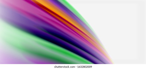 Wave lines abstract background, smooth silk design with rainbow style colors. Liquid fluid color waves. Vector Illustration For Wallpaper, Banner, Background, Card, Book, Illustration, landing page