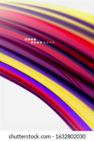 Wave lines abstract background, smooth silk design with rainbow style colors. Liquid fluid color waves. Vector Illustration For Wallpaper, Banner, Background, Card, Book, Illustration, landing page