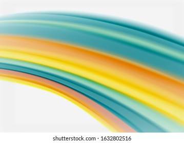 Wave lines abstract background, smooth silk design with rainbow style colors. Liquid fluid color waves. Vector Illustration For Wallpaper, Banner, Background, Card, Book, Illustration, landing page