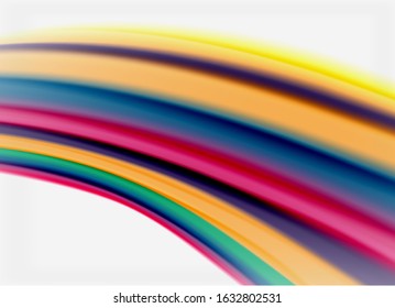 Líneas de onda fondo abstracto, diseño de seda lisa con colores de estilo arcoiris. Olas de color líquido. Ilustración vectorial para fondo de escritorio, pancarta, fondo, tarjeta, libro, ilustración, página de inicio