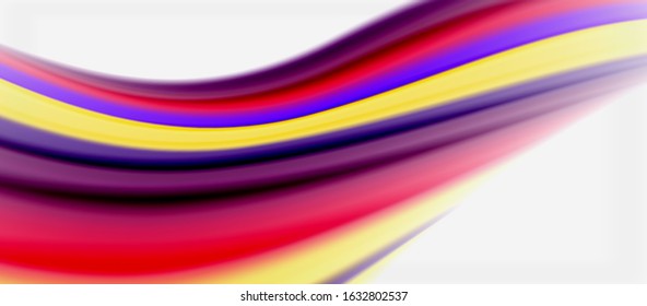 Wave lines abstract background, smooth silk design with rainbow style colors. Liquid fluid color waves. Vector Illustration For Wallpaper, Banner, Background, Card, Book, Illustration, landing page