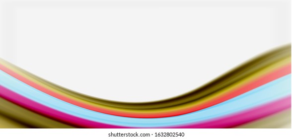 Wave lines abstract background, smooth silk design with rainbow style colors. Liquid fluid color waves. Vector Illustration For Wallpaper, Banner, Background, Card, Book, Illustration, landing page