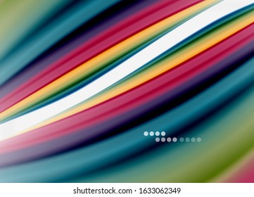 Wave lines abstract background, smooth silk design with rainbow style colors. Liquid fluid color waves. Vector Illustration For Wallpaper, Banner, Background, Card, Book, Illustration, landing page