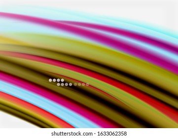Wave lines abstract background, smooth silk design with rainbow style colors. Liquid fluid color waves. Vector Illustration For Wallpaper, Banner, Background, Card, Book, Illustration, landing page