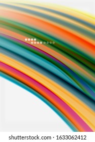 Wave lines abstract background, smooth silk design with rainbow style colors. Liquid fluid color waves. Vector Illustration For Wallpaper, Banner, Background, Card, Book, Illustration, landing page