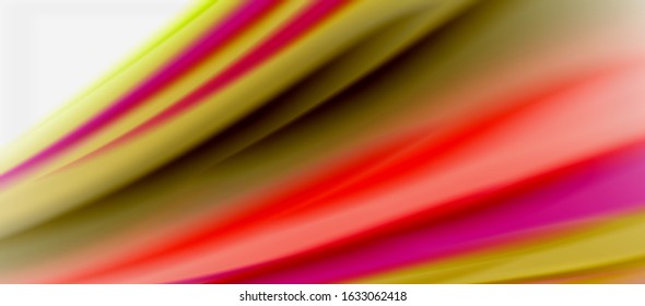 Wave lines abstract background, smooth silk design with rainbow style colors. Liquid fluid color waves. Vector Illustration For Wallpaper, Banner, Background, Card, Book, Illustration, landing page